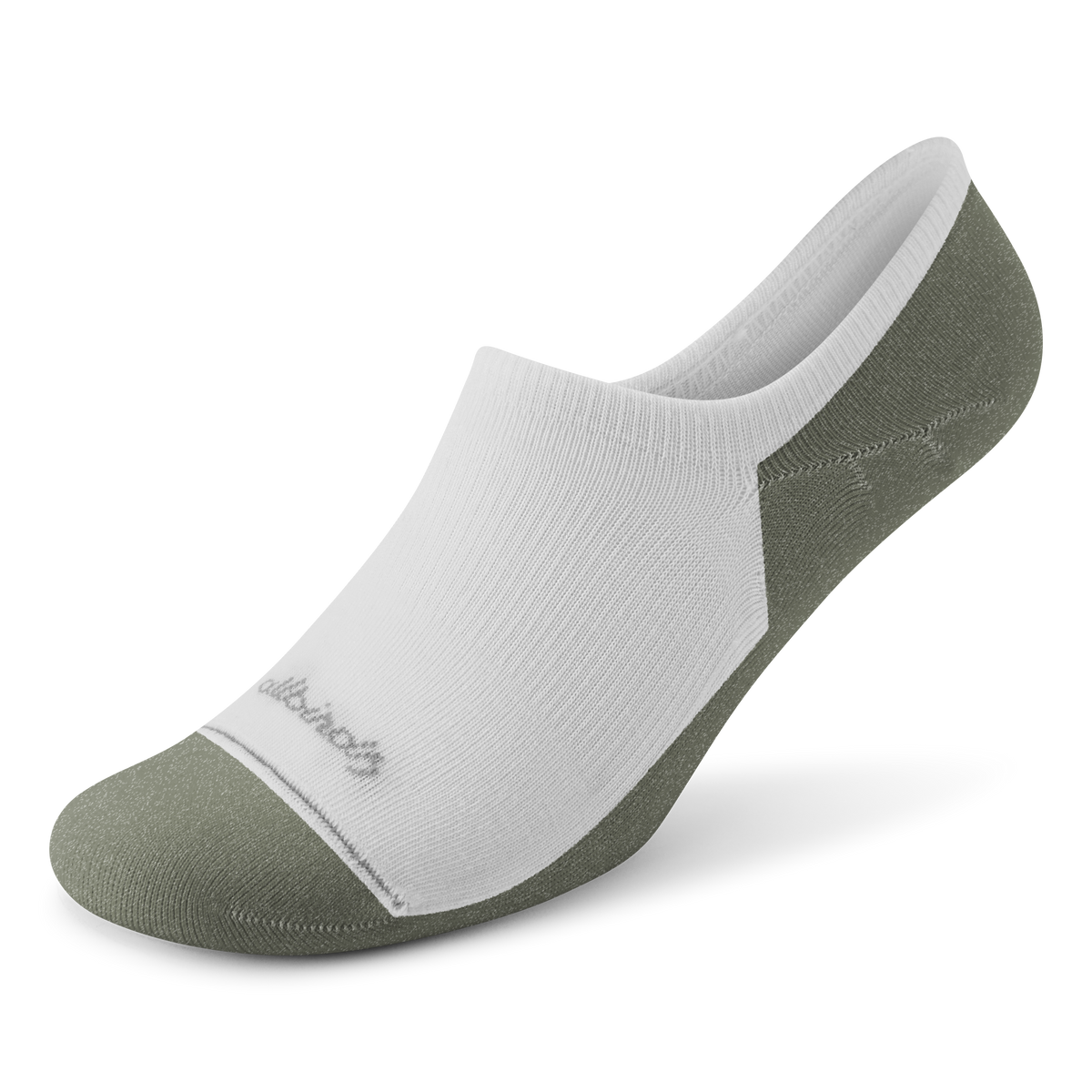 Allbirds Anytime No Show Sock - Blizzard/Thunder Green