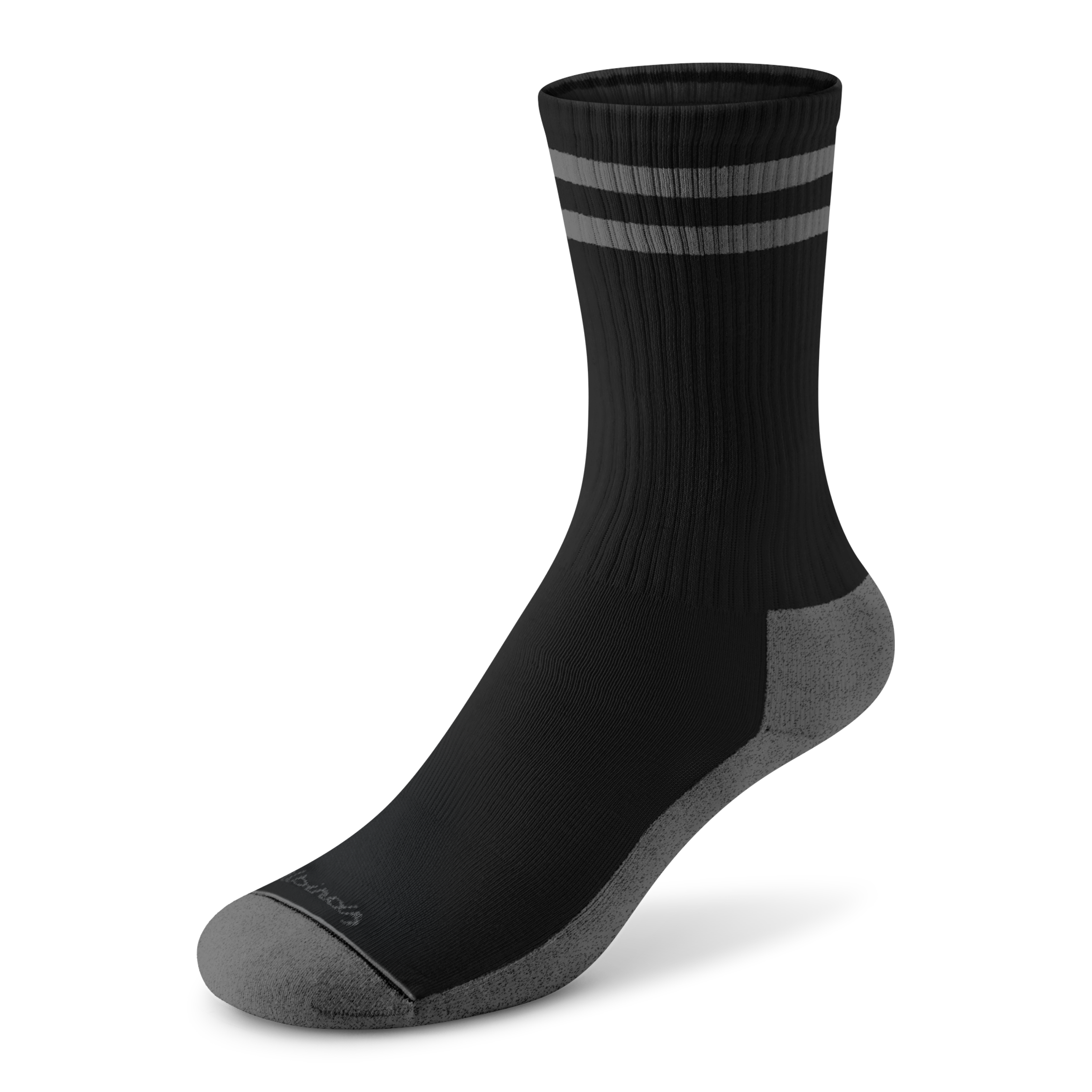 Allbirds Anytime Crew Sock - Natural Black/Dark Grey Stripe